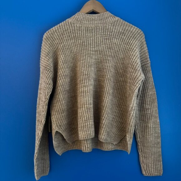 NWT Me to We Fringe Wool Blend Cropped Tan Sweater - M - Picture 7 of 7